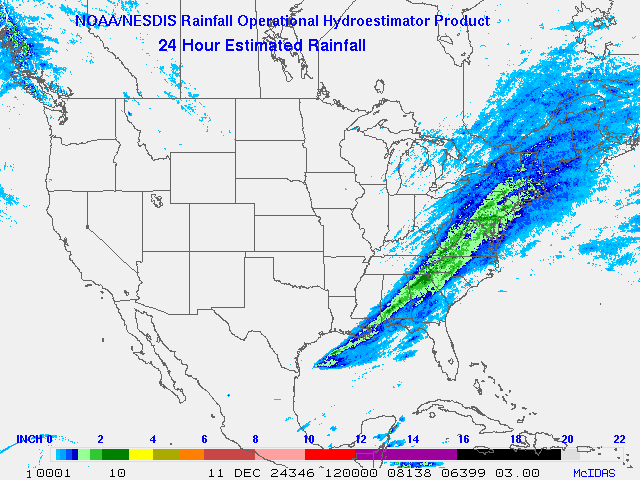 Hydro-Estimator - Contiguous United States - 24 Hour Estimated Rainfall Images