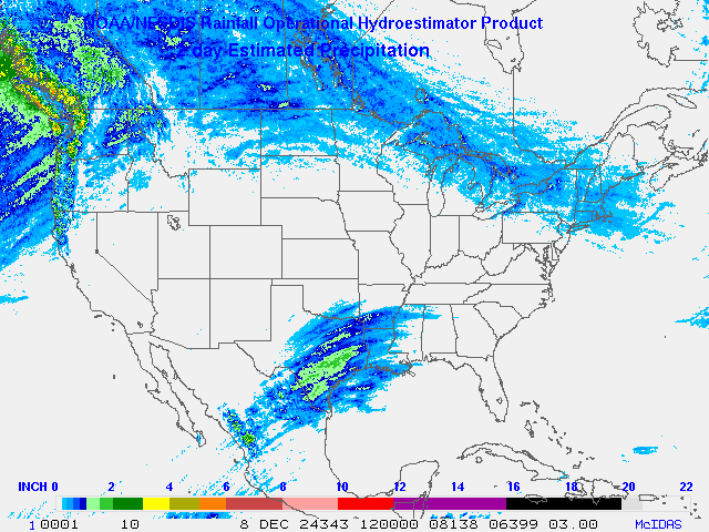 Hydro-Estimator - Contiguous United States - Two-Day Estimated Rainfall Images