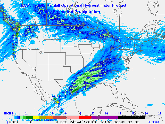 Hydro-Estimator - Contiguous United States - Two-Day Estimated Rainfall Images