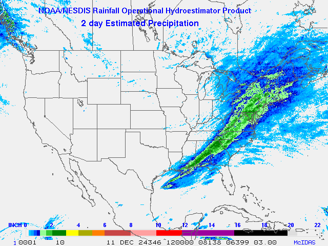 Hydro-Estimator - Contiguous United States - Two-Day Estimated Rainfall Images