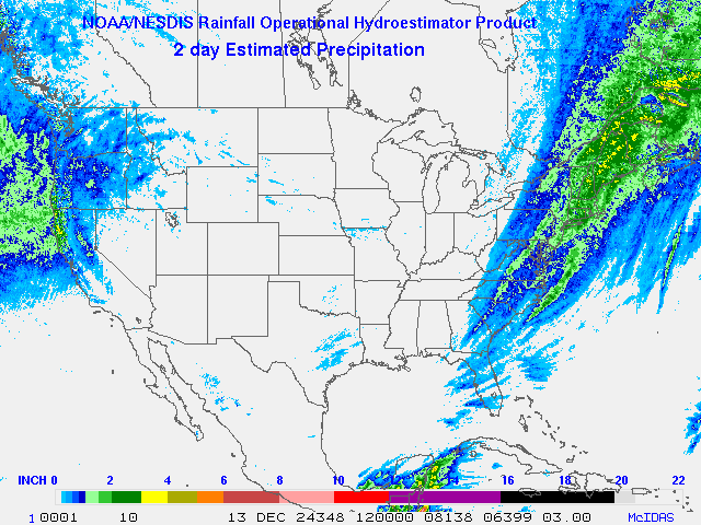 Hydro-Estimator - Contiguous United States - Two-Day Estimated Rainfall Images