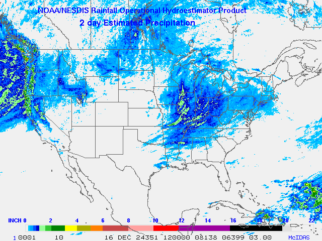 Hydro-Estimator - Contiguous United States - Two-Day Estimated Rainfall Images