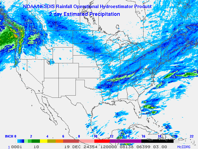 Hydro-Estimator - Contiguous United States - Two-Day Estimated Rainfall Images