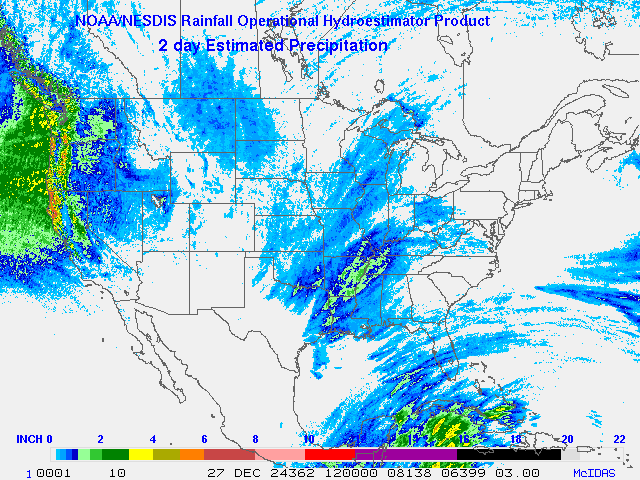 Hydro-Estimator - Contiguous United States - Two-Day Estimated Rainfall Images