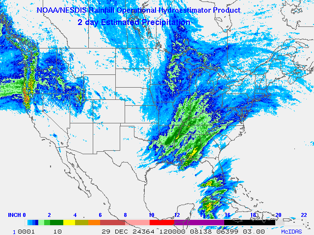 Hydro-Estimator - Contiguous United States - Two-Day Estimated Rainfall Images