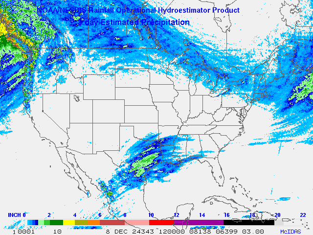 Hydro-Estimator - Contiguous United States - Three-Day Estimated Rainfall Images