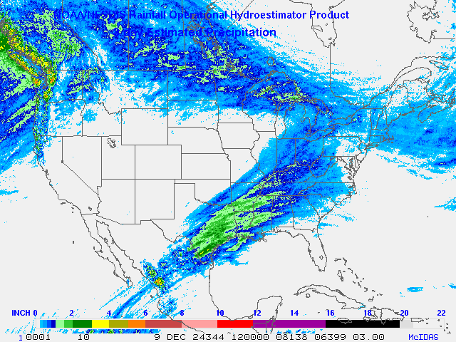 Hydro-Estimator - Contiguous United States - Three-Day Estimated Rainfall Images