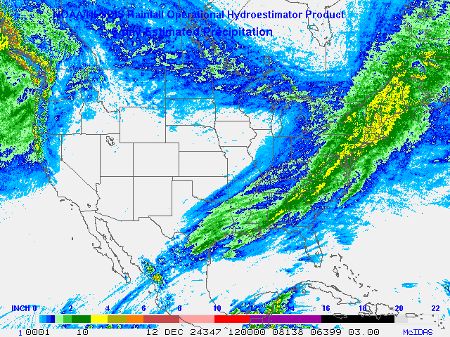 Hydro-Estimator - Contiguous United States - Six-Day Estimated Rainfall Images