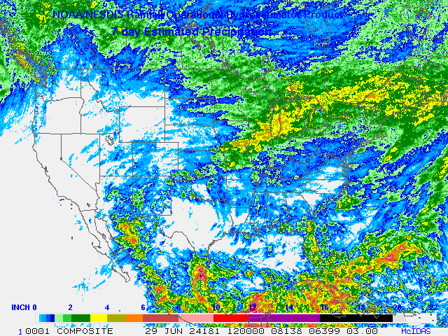 Hydro-Estimator - Contiguous United States - Seven-Day Estimated Rainfall Images