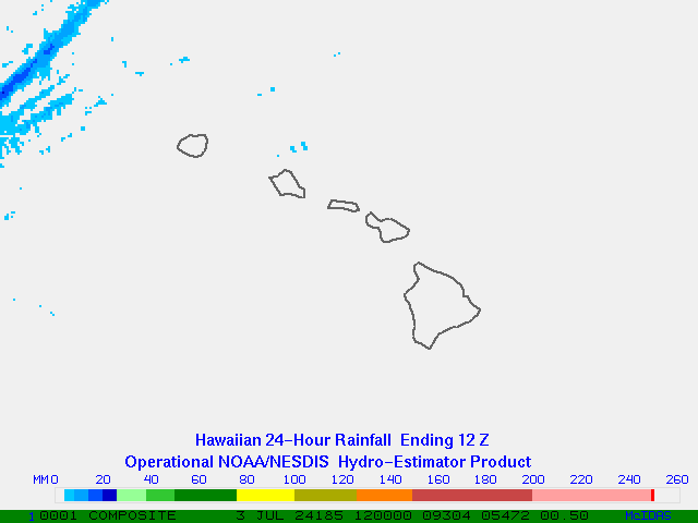 Hydro-Estimator - Eastern Pacific - Hawaii - 24 Hour Estimated Rainfall Images