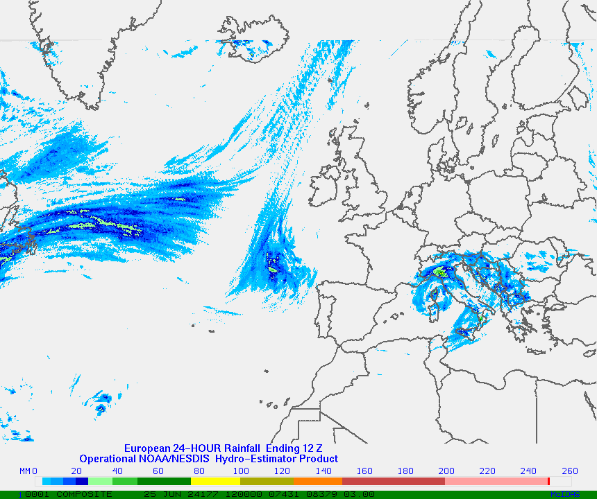 Hydro-Estimator - Europe - 24 Hour Estimated Rainfall Images