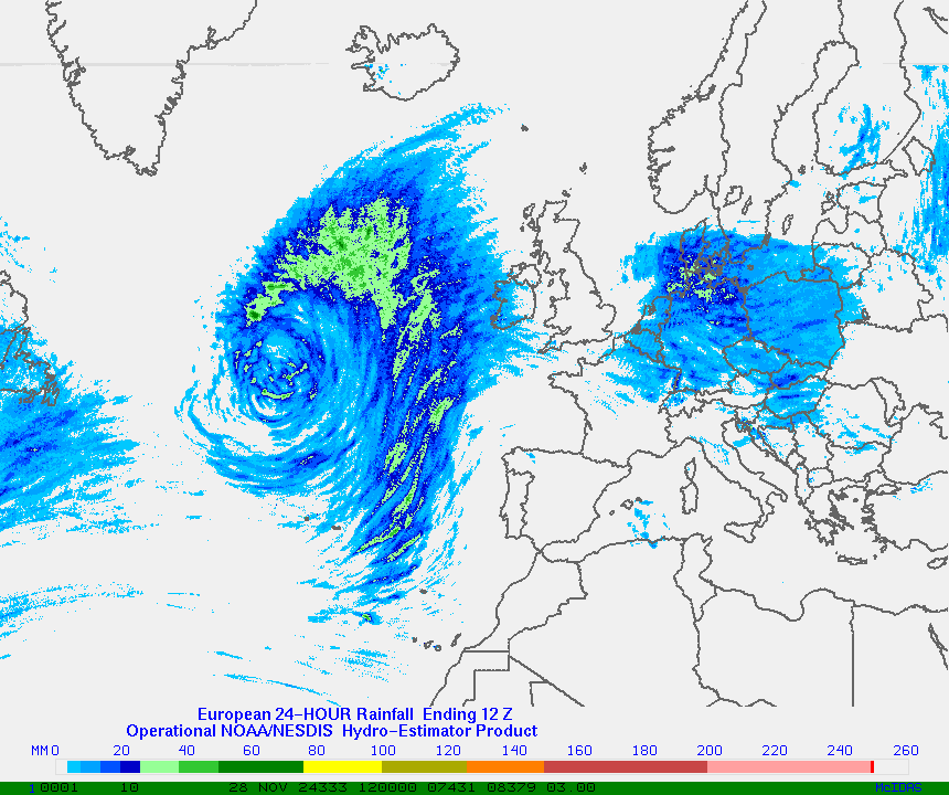 Hydro-Estimator - Europe - 24 Hour Estimated Rainfall Images