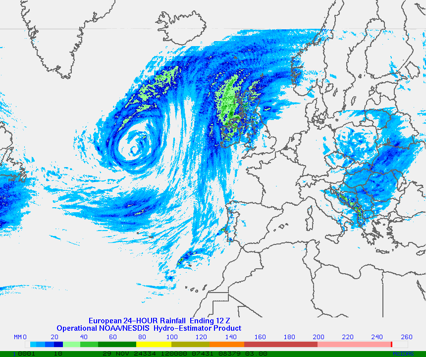 Hydro-Estimator - Europe - 24 Hour Estimated Rainfall Images