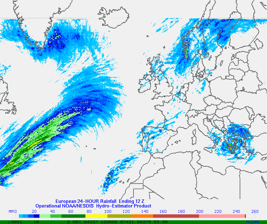 Hydro-Estimator - Europe - 24 Hour Estimated Rainfall Images