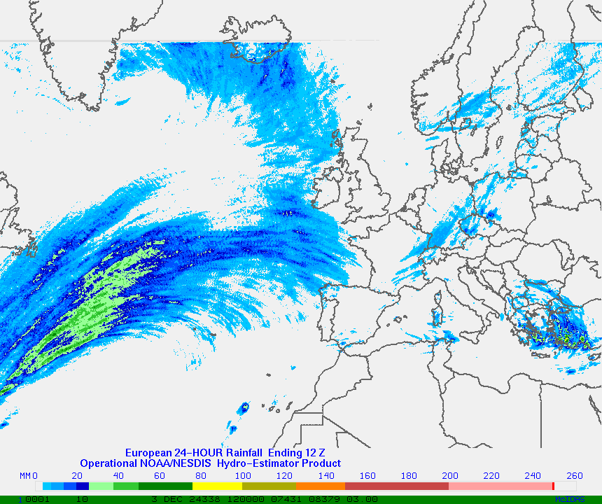 Hydro-Estimator - Europe - 24 Hour Estimated Rainfall Images