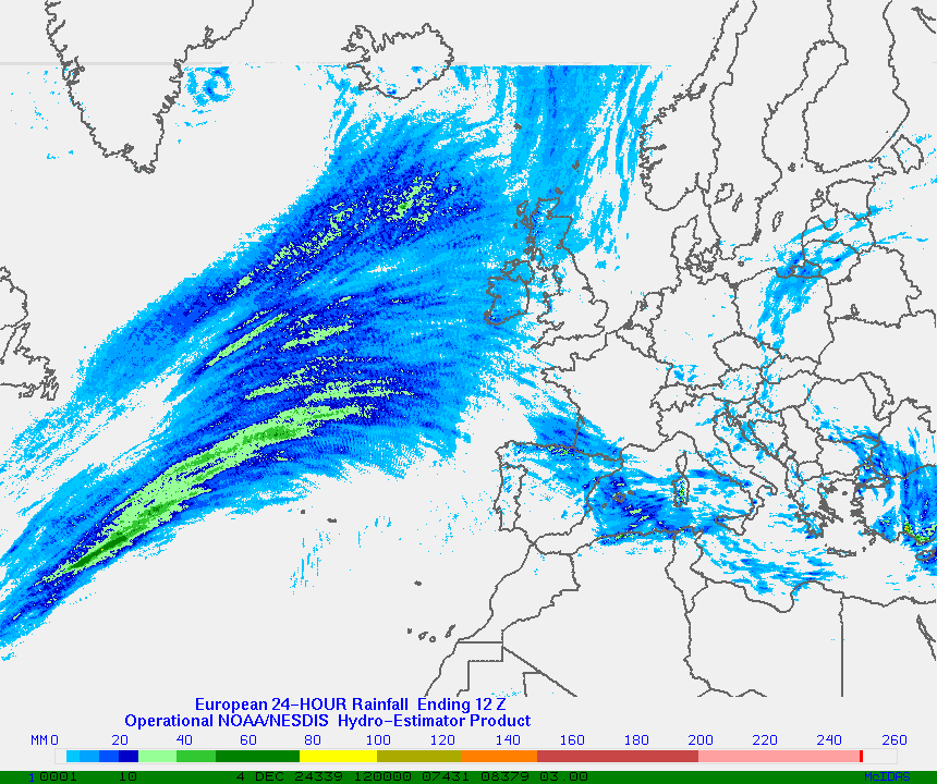 Hydro-Estimator - Europe - 24 Hour Estimated Rainfall Images