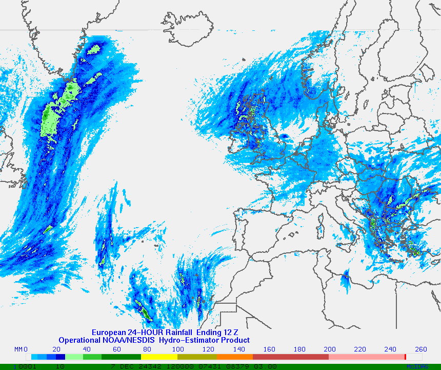 Hydro-Estimator - Europe - 24 Hour Estimated Rainfall Images