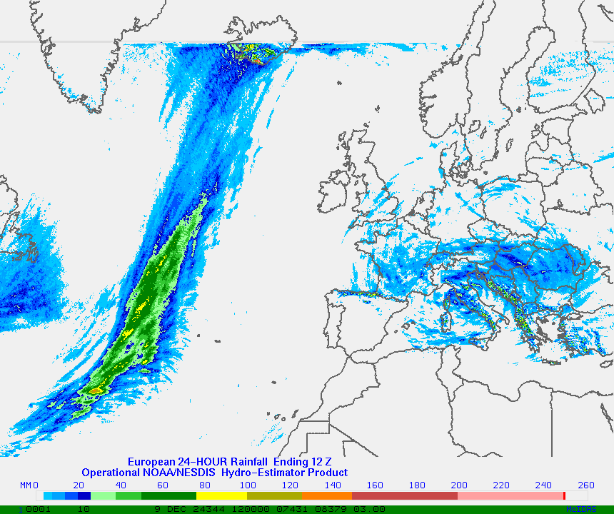 Hydro-Estimator - Europe - 24 Hour Estimated Rainfall Images