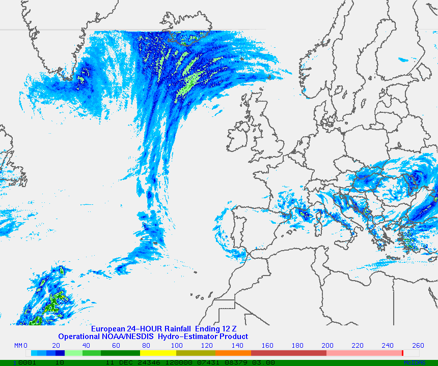 Hydro-Estimator - Europe - 24 Hour Estimated Rainfall Images