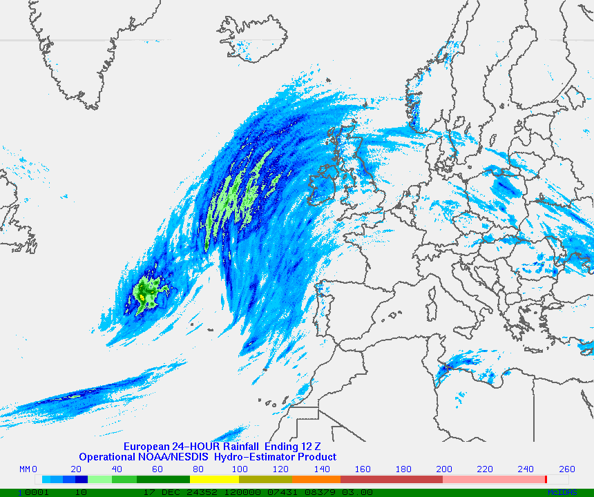 Hydro-Estimator - Europe - 24 Hour Estimated Rainfall Images