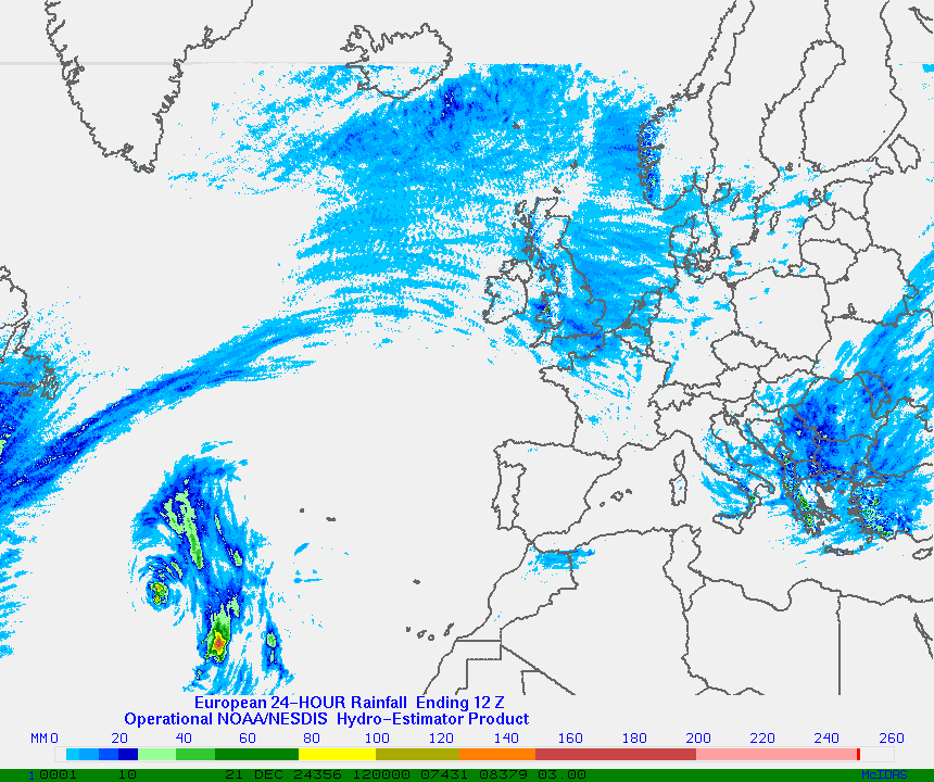 Hydro-Estimator - Europe - 24 Hour Estimated Rainfall Images