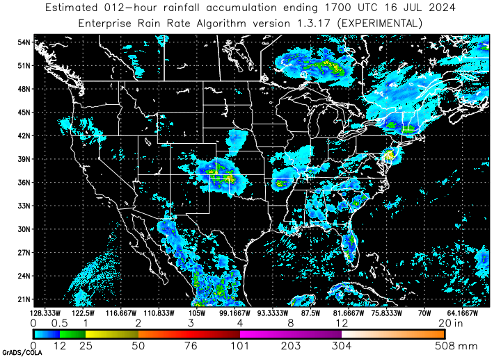 Self-Calibrating Multivariate Precipitation Retrieval (SCaMPR) - CONUS - 12-Hour Estimated Rainfall