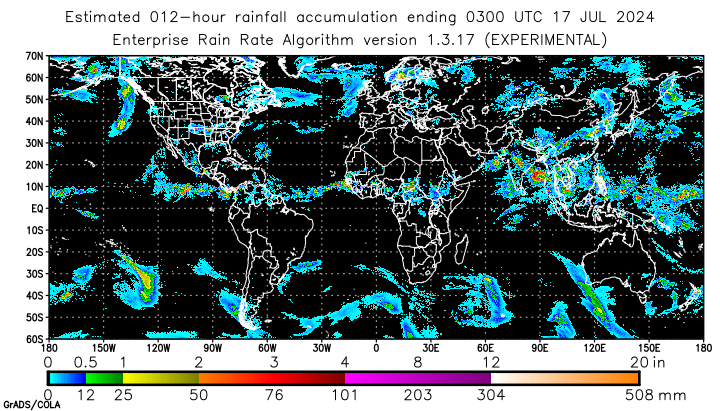 Self-Calibrating Multivariate Precipitation Retrieval (SCaMPR) - Global - 12-hour Estimated Rainfall
