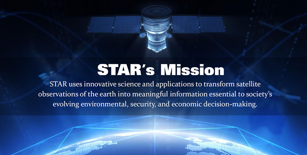 illustration: STAR's Mission: STAR uses innovative science and applications to transform satellite observations of the earth into meaningful information essential to society's evolving environmental, security, and economic decision-making.