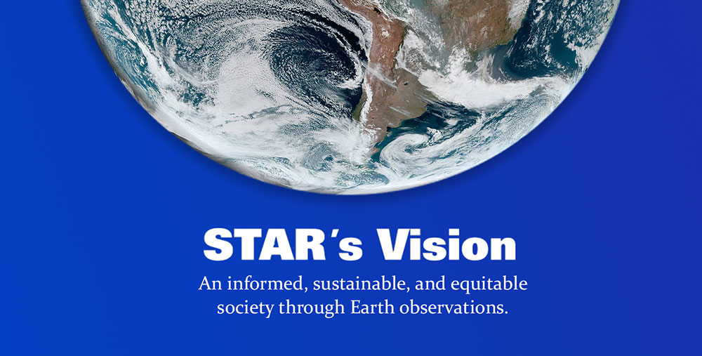 illustration: STAR's Vision: An informed, sustainable, and equitable society through Earth observations.